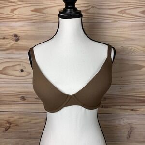 Skims T-Shirt Bra Women 32DDDD Brown Fits Everybody Underwire Molded Cup